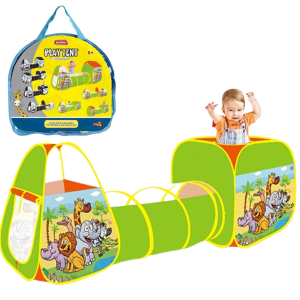 Палатка детская Essa Toys Домик, с тоннелем и игровым кубом