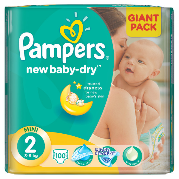 Подгузники Pampers New Baby №2 (3-6кг) 100 шт.