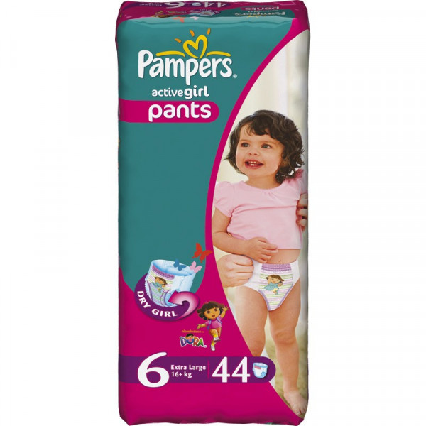 Подгузники трусики Pampers Active Girl №6 ( от 16 кг) 44шт, для девочек