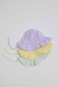 Панама для девочек Caramell Cotton Garden, муслин, 1-12 м