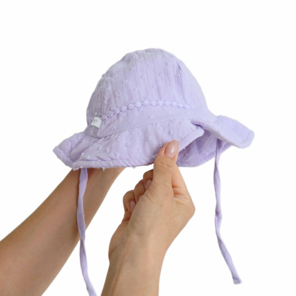 Панама для девочек Caramell Cotton Garden, муслин, 1-12 м