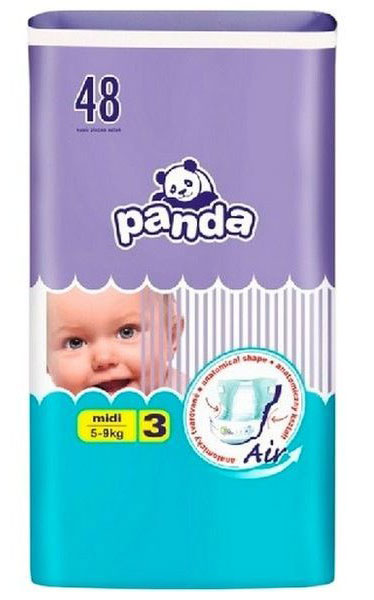 Подгузники Panda Midi №3 (5-9 кг), 48шт.