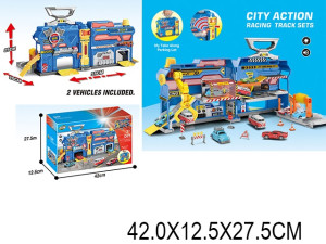 Парковка City Action Чемоданчик, 2 машинки, звук, свет