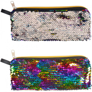 Пенал - косметичка с пайетками 5-13, 1 отделение, 22 х 9 см