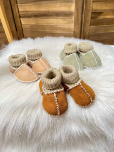Пинетки детские с манжетами Joviel, на натуральной овчине, р.18-22