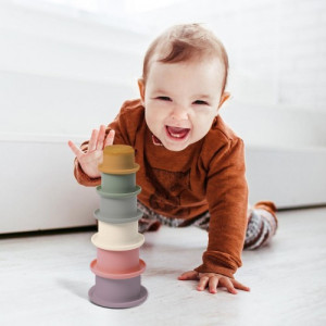 Игрушка для купания BabyOno Пирамидка Cup Into Cup, силиконовая