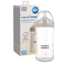 Бутылочка Canpol babies Natural Shape DuoFlex, пластик, соска силикон, 6m+, 330 мл