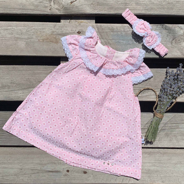 Платье для девочки Caramell Daisy Girl ELB8140 Рюша/Ромашка, хлопок, 0-12 м