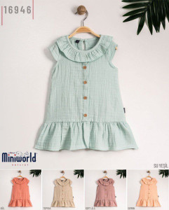 Платье летнее Miniworld, муслин, 6-24 м