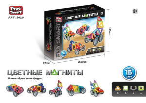 Конструктор магнитный Play Smart 2426, игровой набор, 16 деталей