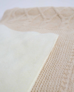 Плед для новорожденного BabyMy Кружево, вязанный, с подкладкой велсофт, 85х95 см