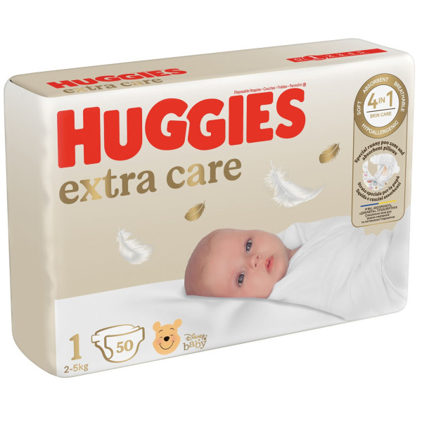 Подгузники Huggies Extra Care NB №1 (2-5кг), 50 шт.