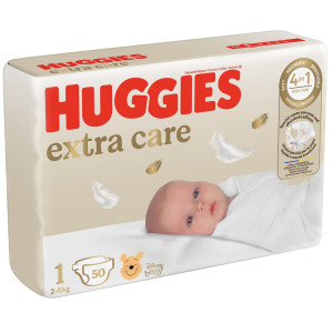 Подгузники Huggies Extra Care NB №1 (2-5кг), 50 шт.