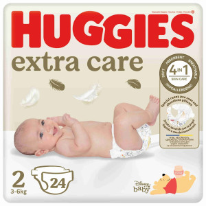 Подгузники Huggies Extra Care NB №2 (3-6кг), 24 шт.