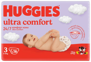 Подгузники Huggies Ultra Comfort №3 (4-9 кг), 78 шт., унисекс