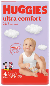 Подгузники Huggies Ultra Comfort №4 (7-18 кг), 66 шт, унисекс