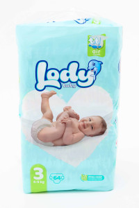 Подгузники Lody Baby Air №3 (4-9 кг), 64 шт.