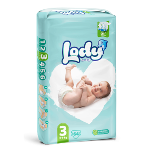 Подгузники Lody Baby Air №3 (4-9 кг), 64 шт.