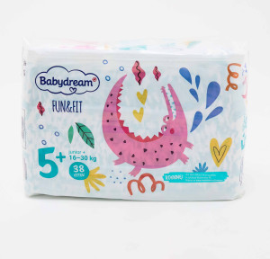 Подгузники Babydream Fun&Fit Junior Plus №5+ (12-25 кг), 38 шт.