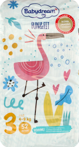 Подгузники Babydream Fun&Fit Midi №3 (4-9 кг), 52 шт.