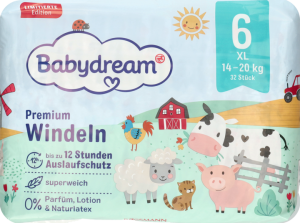 Подгузники Babydream Windeln Premium №6 (14-20кг), 32 шт.