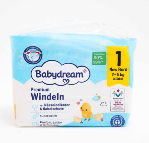 Подгузники Babydream Windeln Premium Newborn №1 (2-5 кг), 26 шт.