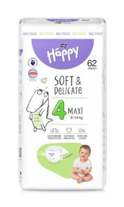 Подгузники Bella Happy Soft&Delicate Maxi №4 (8-14 кг), 62 шт.