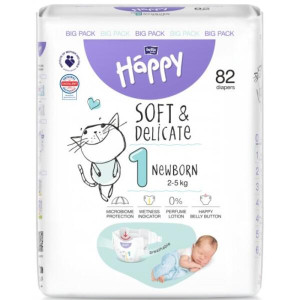 Подгузники Bella Happy Soft&Delicate Newborn №1 (2-5 кг), 82 шт.