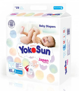 Подгузники для новорожденных YokoSun S (0-6кг), 82 шт.