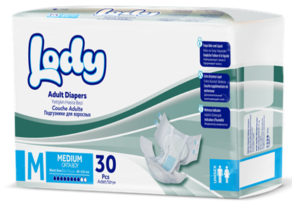 Подгузники для взрослых Lody Adult Diaper M, 85-125 см, 30 шт.