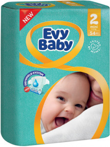Подгузники Evy Baby Mini Jumbo №2 (3-6 кг), 54 шт.