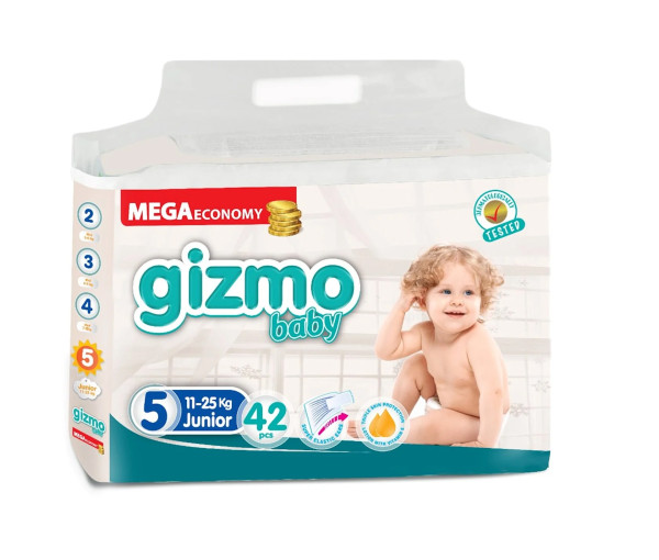 Подгузники Gizmo baby №5 (11-25кг), 42шт.