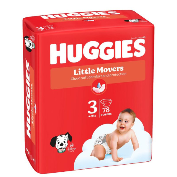Подгузники Huggies Little Movers №3 (4-9 кг), 78 шт., унисекс