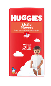 Подгузники Huggies Little Movers №5 (11-25 кг) 58шт., унисекс