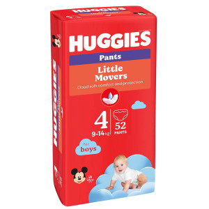 Трусики Huggies Pants Little Movers для мальчиков №4 (9-14 кг), 52 шт.