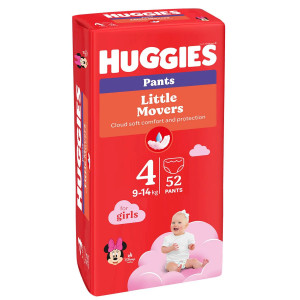 Трусики для девочки одноразовые Huggies Pants Little Movers №4 (9-14 кг), 52 шт.