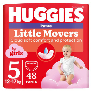 Трусики для девочек Huggies Pants Little Movers №5 (12-17 кг), 48шт.