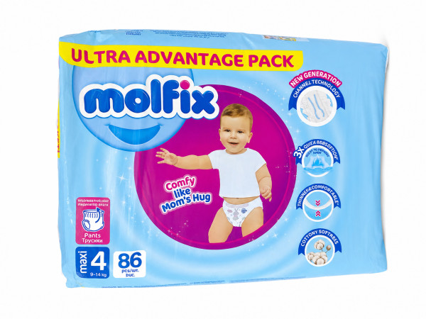 Трусики Molfix Pants Maxi №4 (9-14кг), 86 шт.