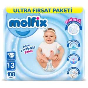 Подгузники Molfix Comfort Midi №3 (4-9кг), 108 шт.
