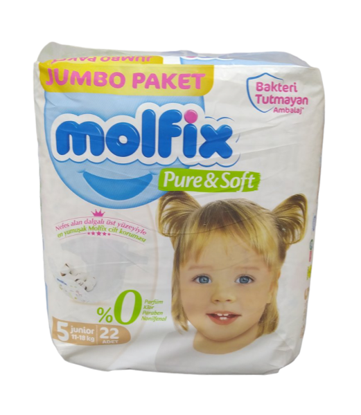 Подгузники Molfix Pure & Soft Junior №5 (11-18кг), 22шт.