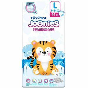 Трусики Joonies Premium Soft L (9-14кг), 44 шт.