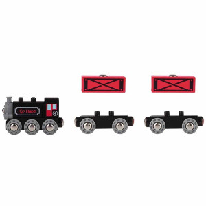 Паровоз деревянный Hape E3717/3719, на магнитах