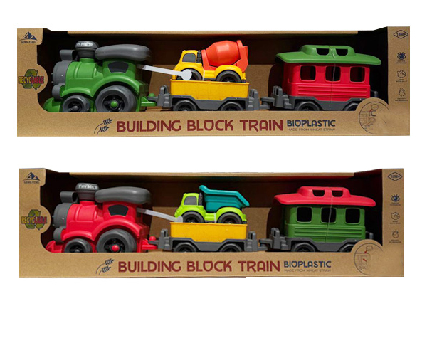 Поезд игрушечный Geng Feng с машинкой, биопластик
