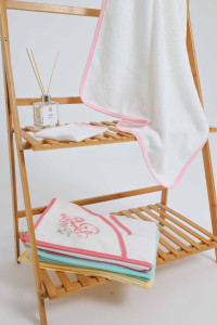 Полотенце - уголок махровое Ramel Prince/Princess с варежкой, хлопок, 75х80 см