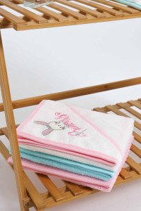 Полотенце - уголок махровое Ramel Зайчик, хлопок, 75х80 см