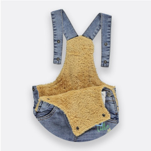 Полукомбинезон джинсовый OV Тигр/Солнышко, велсофт, 9-36 м