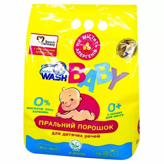 Порошок для стирки Doctor Wash Baby, нейтральный аромат, 2400г