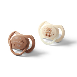 Пустышка симметричная BabyOno, силикон, 0-6m, 2 шт.