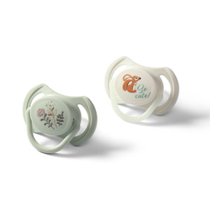 Пустышка симметричная BabyOno, силикон, 6-18m, 2 шт.
