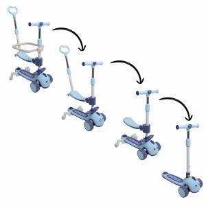 Самокат трансформер M-Trike MAXI Дино, 5 в 1, трехколесный, складной